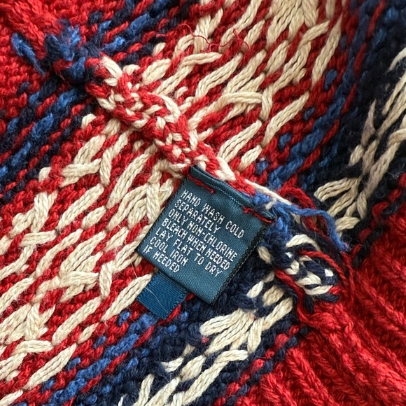 Ralph Lauren Red and Navy Knit Cardigan - Picture 6 of 9